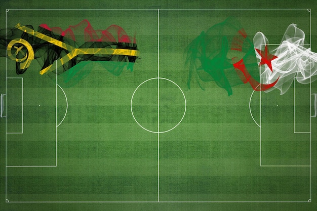 Vanuatu vs Algeria partita di calcio colori nazionali bandiere nazionali campo da calcio partita di calcio concetto di concorrenza Spazio di copia