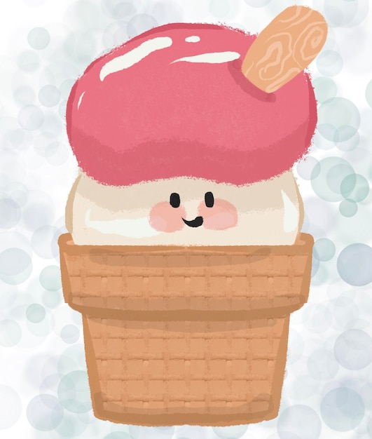 Vari personaggi di gelato colorati e adorabili