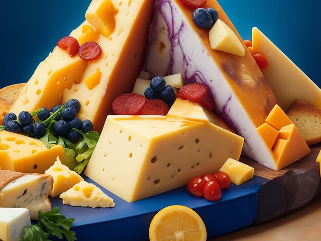 Vari tipi di immagine del piatto di formaggio delizioso
