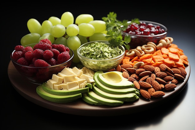 Vari tipi di snack salutari a base di frutta e cereali