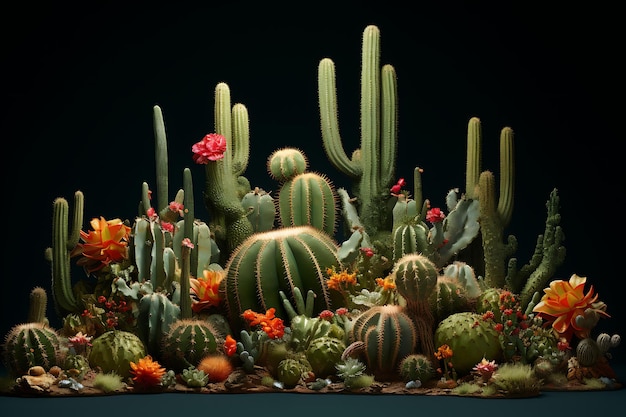 Varietà di cactus e piante grasse