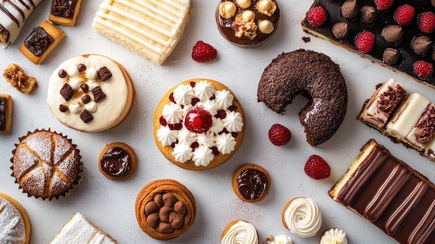 Varietà di dolci e prodotti da forno