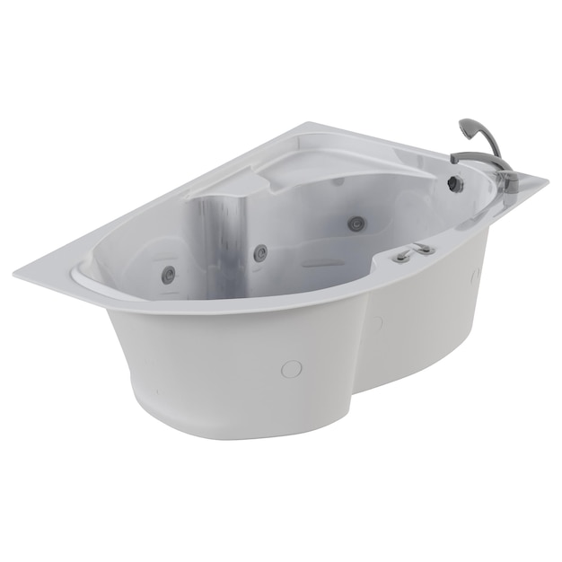 vasca da bagno isolata su uno sfondo bianco Illustrazione 3D e rendering CG