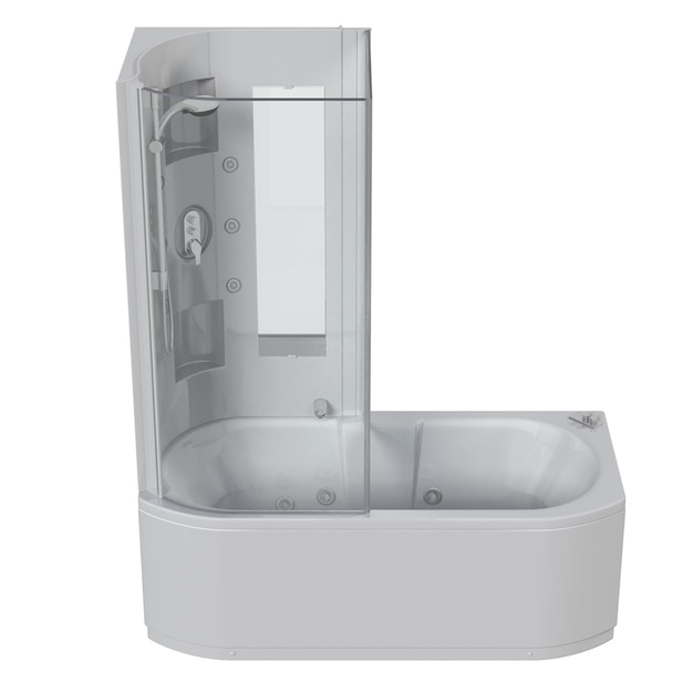 vasca da bagno isolata su uno sfondo bianco Illustrazione 3D e rendering CG