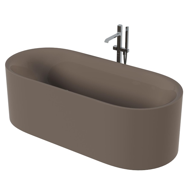 vasca da bagno isolata su uno sfondo bianco Illustrazione 3D e rendering CG