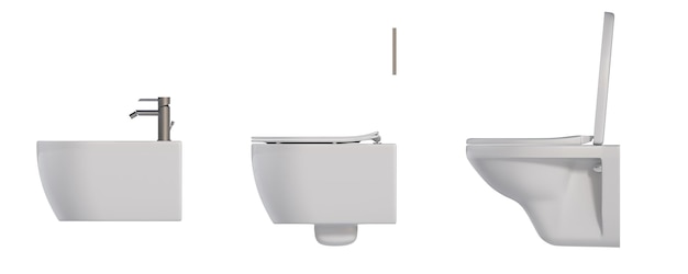 vaschetta per lavabo isolata su sfondo bianco illustrazione 3D bidet rendering cg