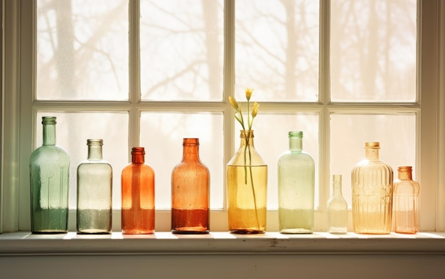 Vasi e bottiglie di vetro decorati
