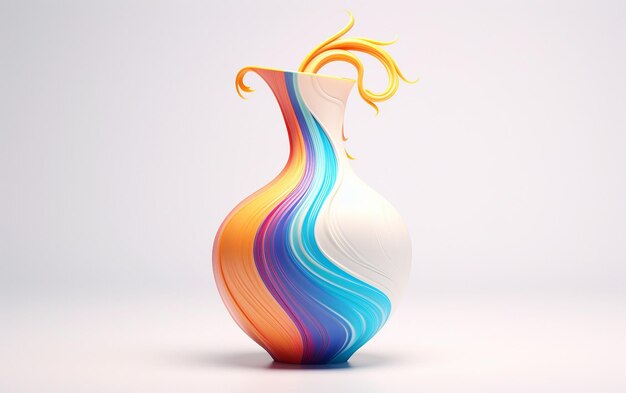 Vaso 3D decorato con turbinii dinamici
