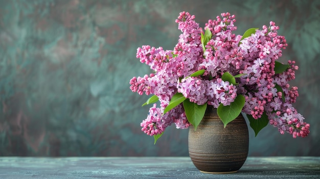 Vaso bianco con fiori rosa sul tavolo