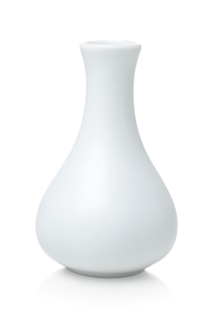 Foto vaso bianco isolato su sfondo bianco