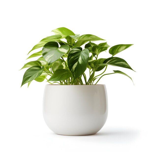 Vaso di piante bianche di qualità con piante