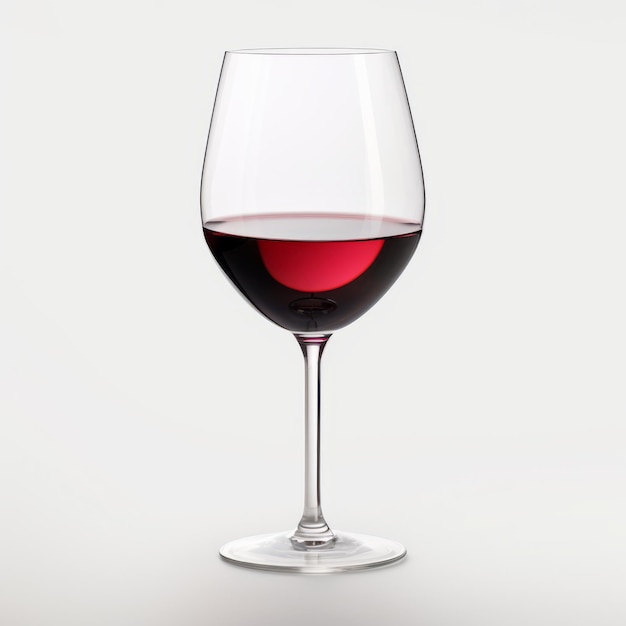 Vaso di vino rosso isolato su sfondo bianco