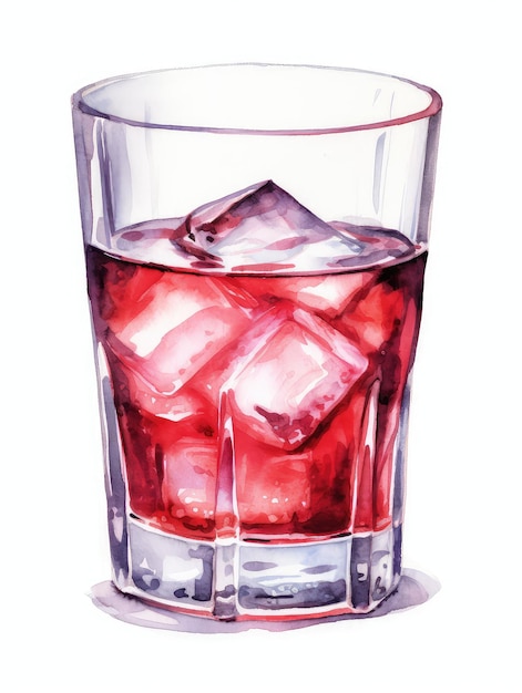 Vaso di vodka acquerello illustrazione generativa ai