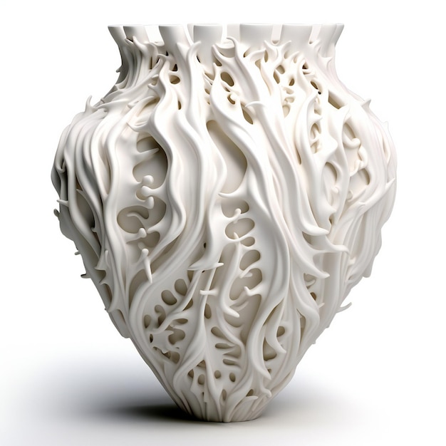Vaso in ceramica isolato su sfondo bianco