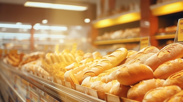 Vassoi di vimini con diversi panini dolci in panetteria