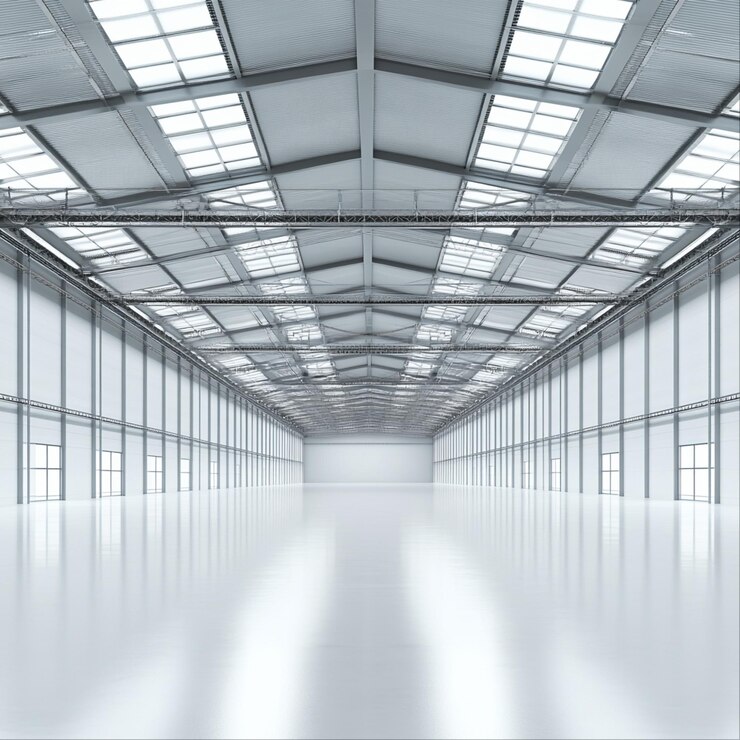 Vast and WellLit Empty Warehouse Interior