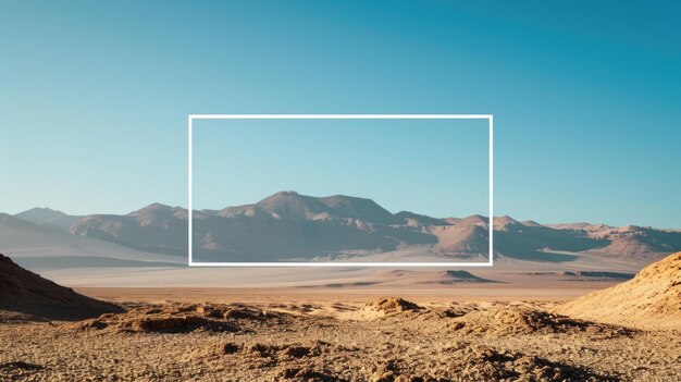 Vasto paesaggio desertico con dune di sabbia e catena montuosa