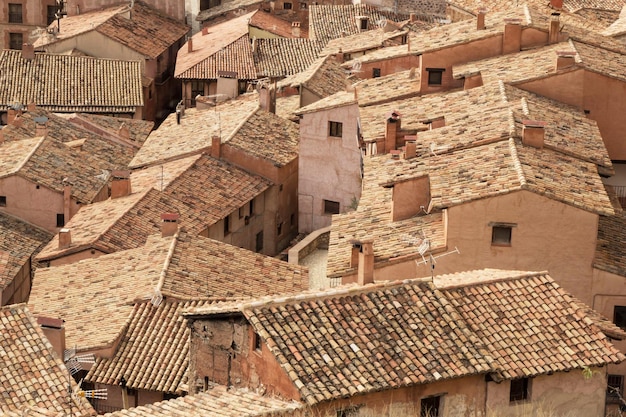 Vecchi tetti di Albarracin Aragona Spagna