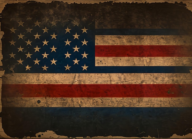 Vecchia bandiera americana degli Stati Uniti sbiadita vintage grunge