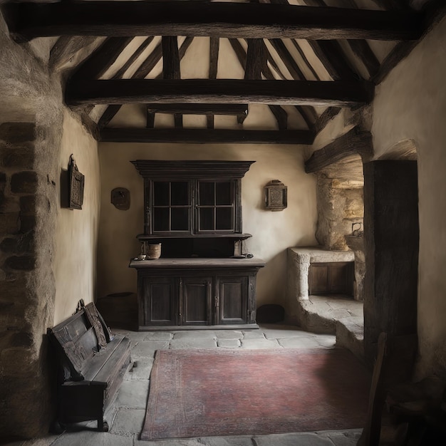 vecchia casa di legno in cittàvecchia porta di legno all'interno della casa