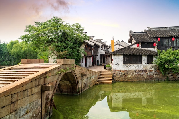 Vecchia città scenica storica Wuzhen, Cina