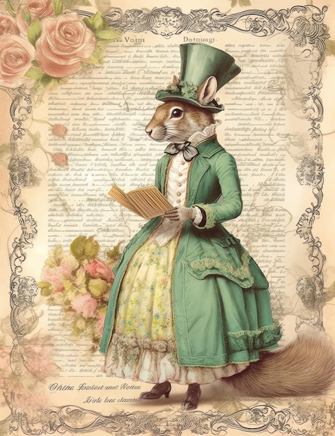Vecchia consistenza di carta di un coniglio con vestiti giornale spazzatura sfondo carta digitale