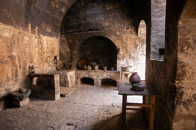 Vecchia cucina e utensili del convento di Santa Catalina ad Arequipa, Perù.