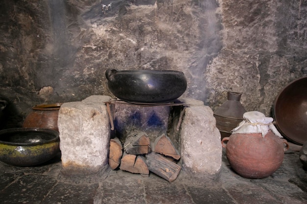 Vecchia cucina e utensili del convento di Santa Catalina ad Arequipa, Perù.