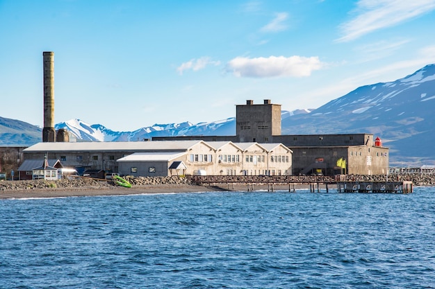 Vecchia fabbrica di aringhe a Hjalteyri Nord Islanda