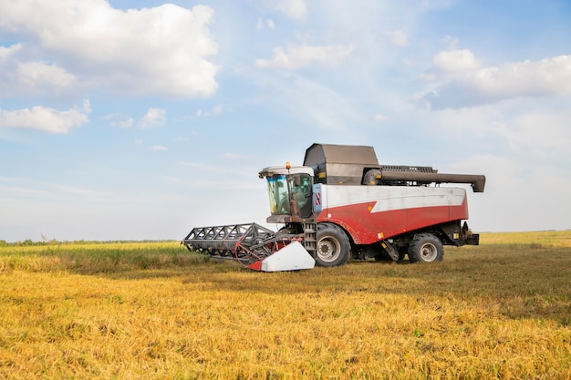 Vecchia mietitrebbia raccolti dal campo