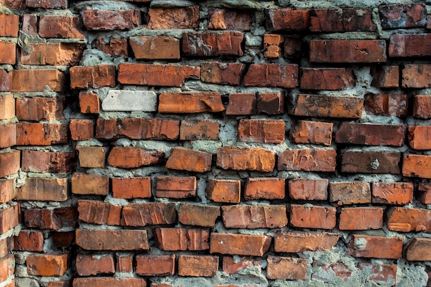 Vecchia struttura del muro di mattoni rossi