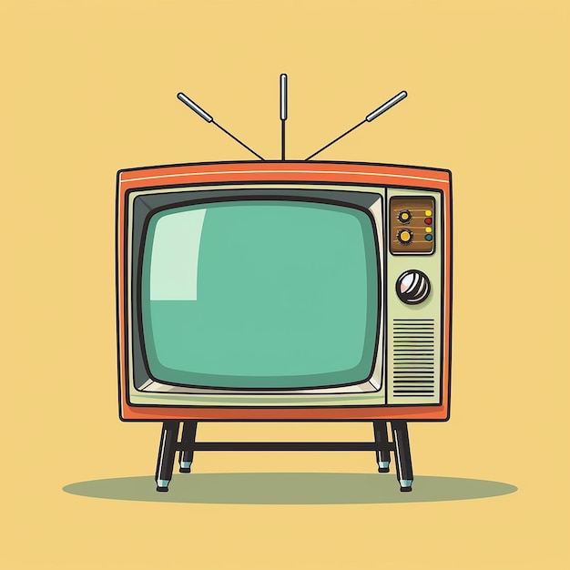 Vecchia televisione di intrattenimento vecchia televisione vettoriale illustrazione a colori televisione vintage intrattenimento med
