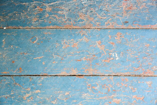 Vecchie plance di legno verniciate blu e beige dell'annata. Trama di sfondo rustico.