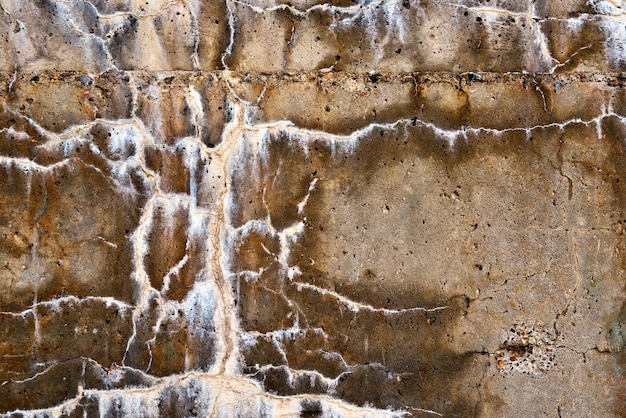 Vecchie trame astratte di invecchiamento e ruggine sul muro di cemento per lo sfondo
