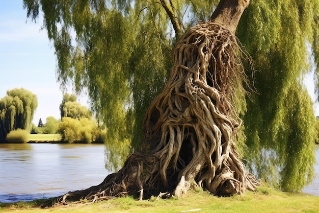 vecchio albero nel parco Generative Ai