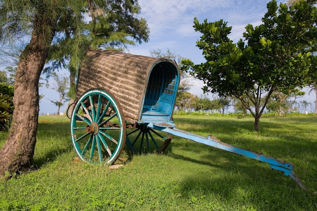 Vecchio carro trainato da cavalli Mamallapuram India