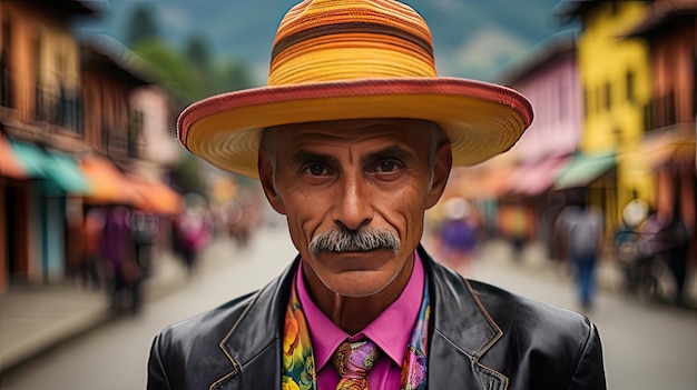 Vecchio con un cappello Stile di vita in Colombia