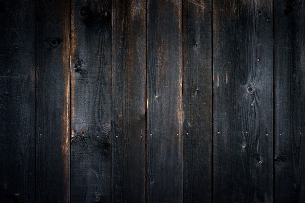 Vecchio fondo di legno nero con i bordi verticali