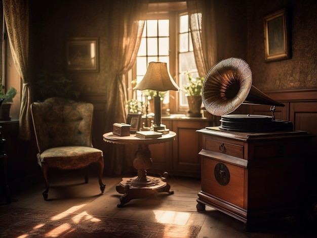 Vecchio grammofono che suona melodie senza tempo