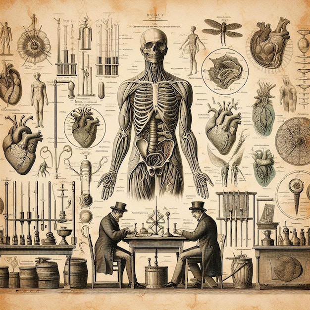 vecchio libro di anatomia