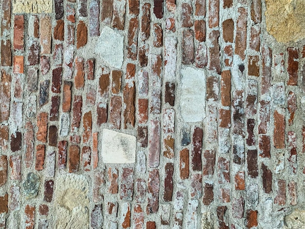 Vecchio muro di mattoni di fondo Struttura del muro di mattoni