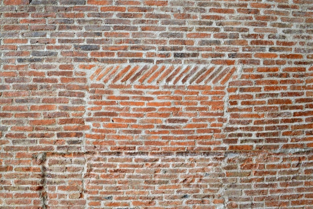 Vecchio muro di mattoni e texture di cemento sullo sfondo di decorare