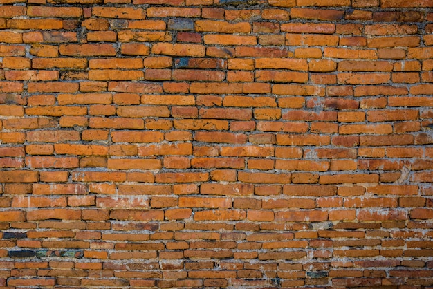 Vecchio muro di mattoni in uno sfondo