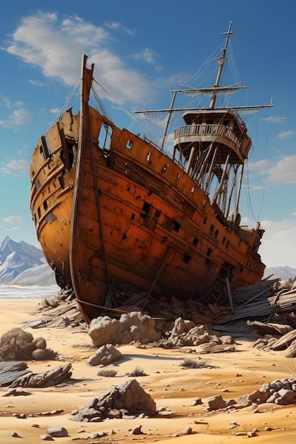 Vecchio naufragio nel deserto