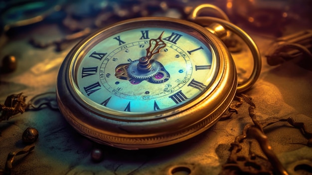 Vecchio orologio d'epoca ticchettio come concetto di incertezza futuro Pittoresco