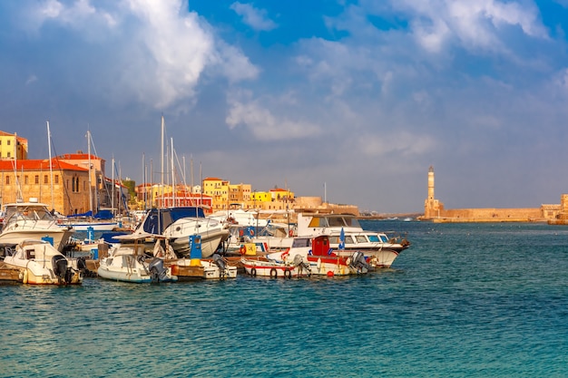 Vecchio porto al mattino, Chania, Creta, Grecia