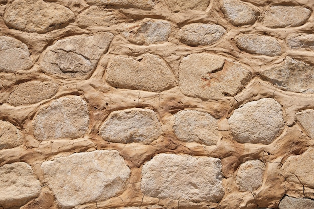 Vecchio primo piano di struttura del fondo della parete di pietra
