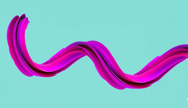 Vector 3D Paint Curl Abstract Tratto di pennello a spirale che scorre a forma di nastro Inchiostro liquido digitale