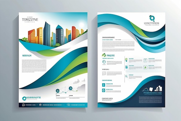 Vector Brochure Flyer design Layout template dimensione A4 Infografiche di prima e seconda pagina