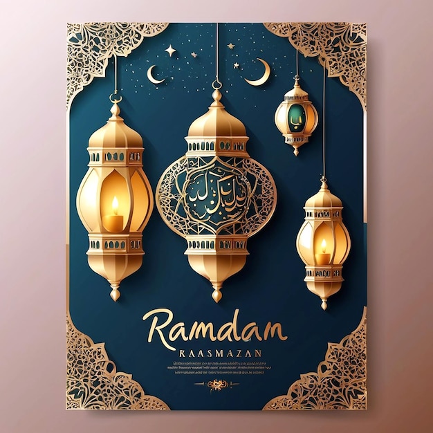 Vector Elegant Ramadan Kareem Decorative Festival Card